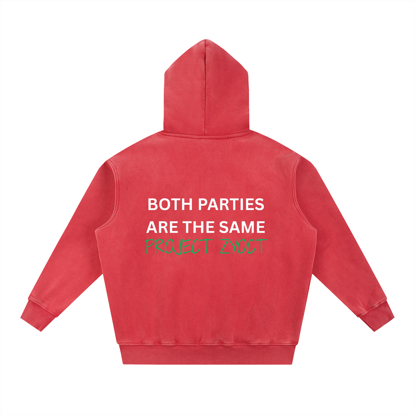 "Both Parties Are the Same" Snow Wash Oversize Hoodie