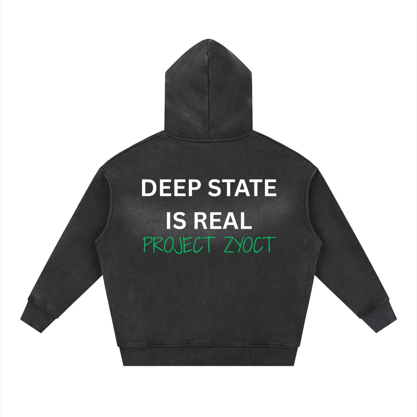 "Deep State is Real" faded Zipper Hoodie