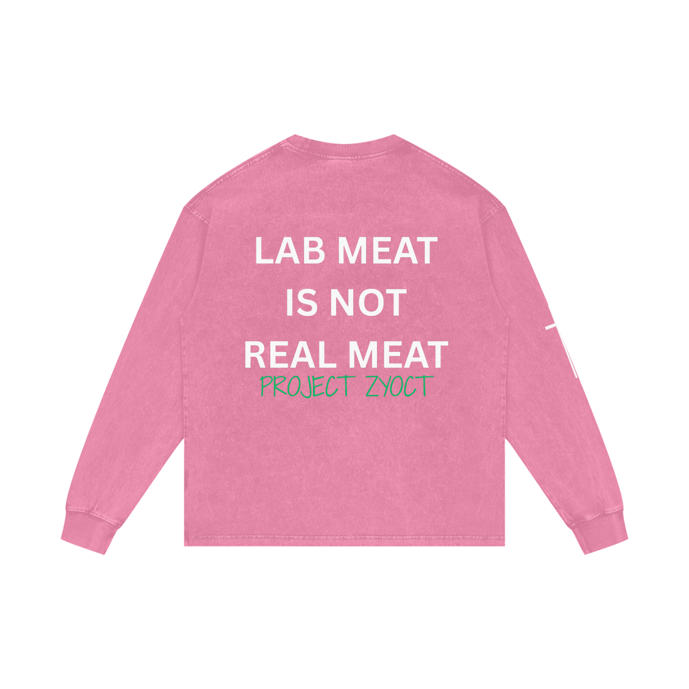 "Lab Meat is Not Real Meat" Acid Wash Long Sleeve
