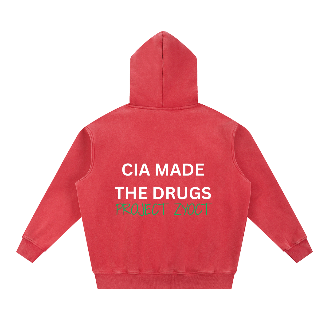 "CIA Made the Drugs" Snow Wash Oversize Hoodie