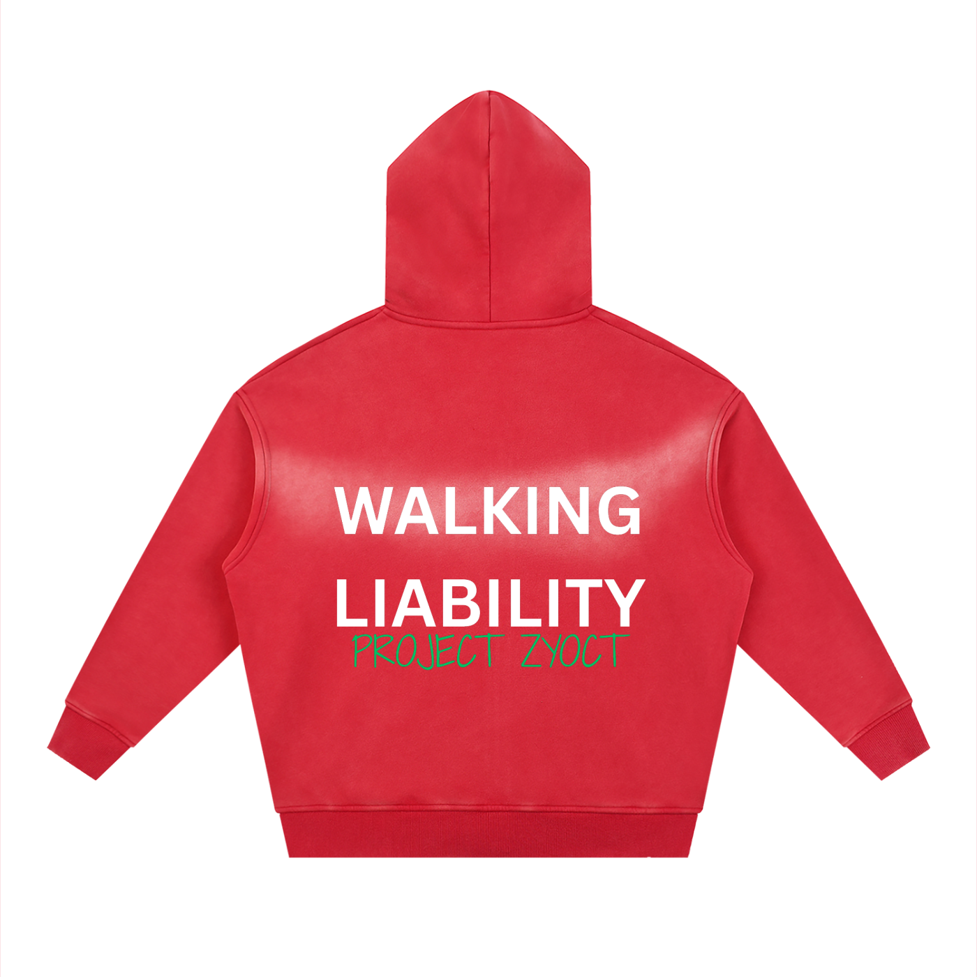 "Walking Liability" Faded Zipper Hoodie