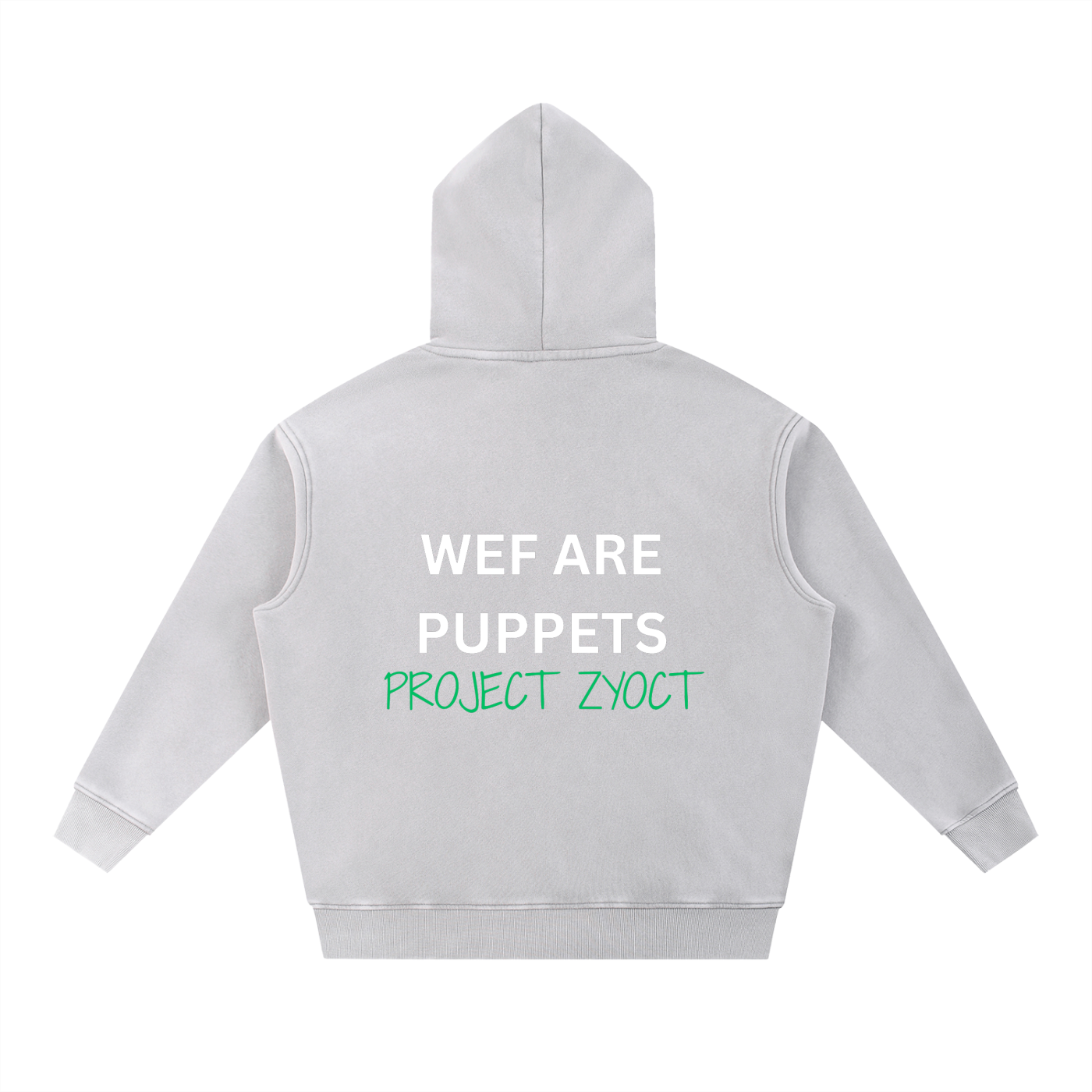 "WEF Are Puppets" Snow Wash Oversize Hoodie