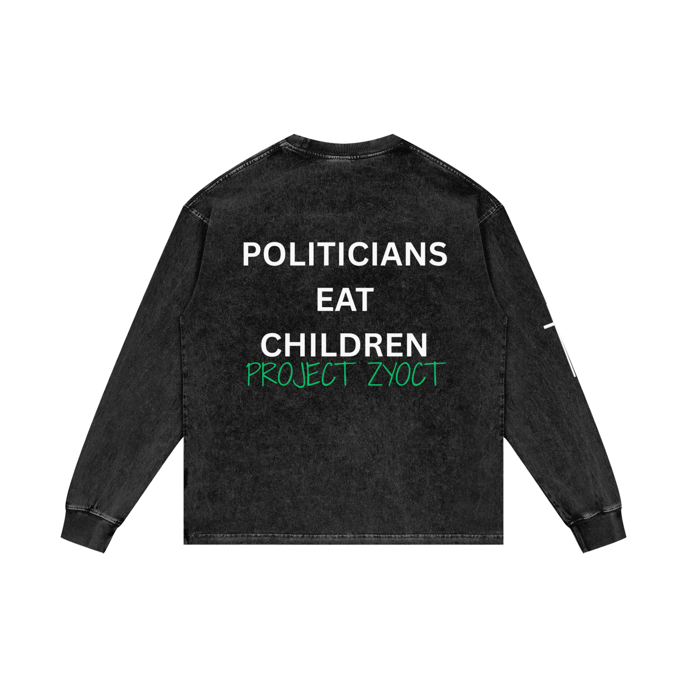 "Politicians Eat Children" Acid Wash Long Sleeve