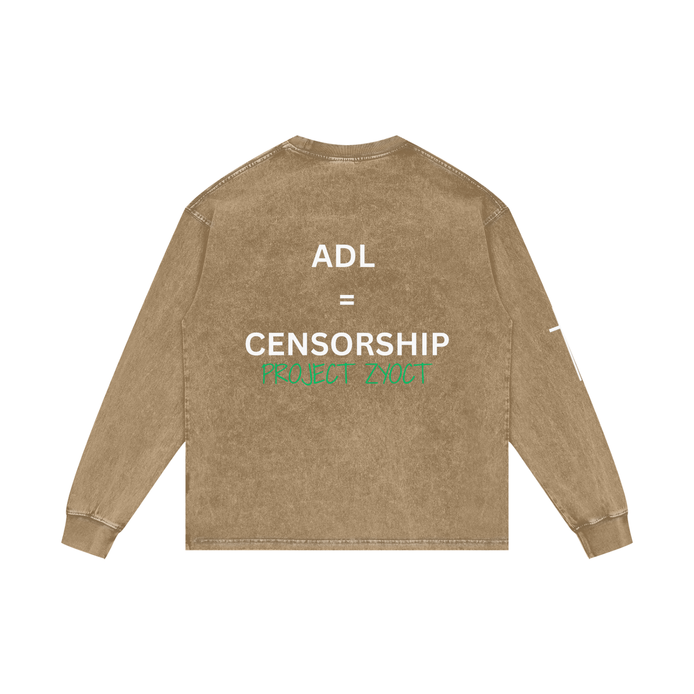 "ADL = Censorship" Acid Wash Long Sleeve