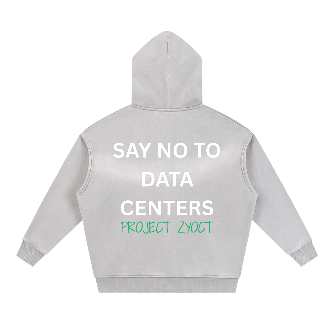 "Say No to Data Centers" faded Zipper Hoodie