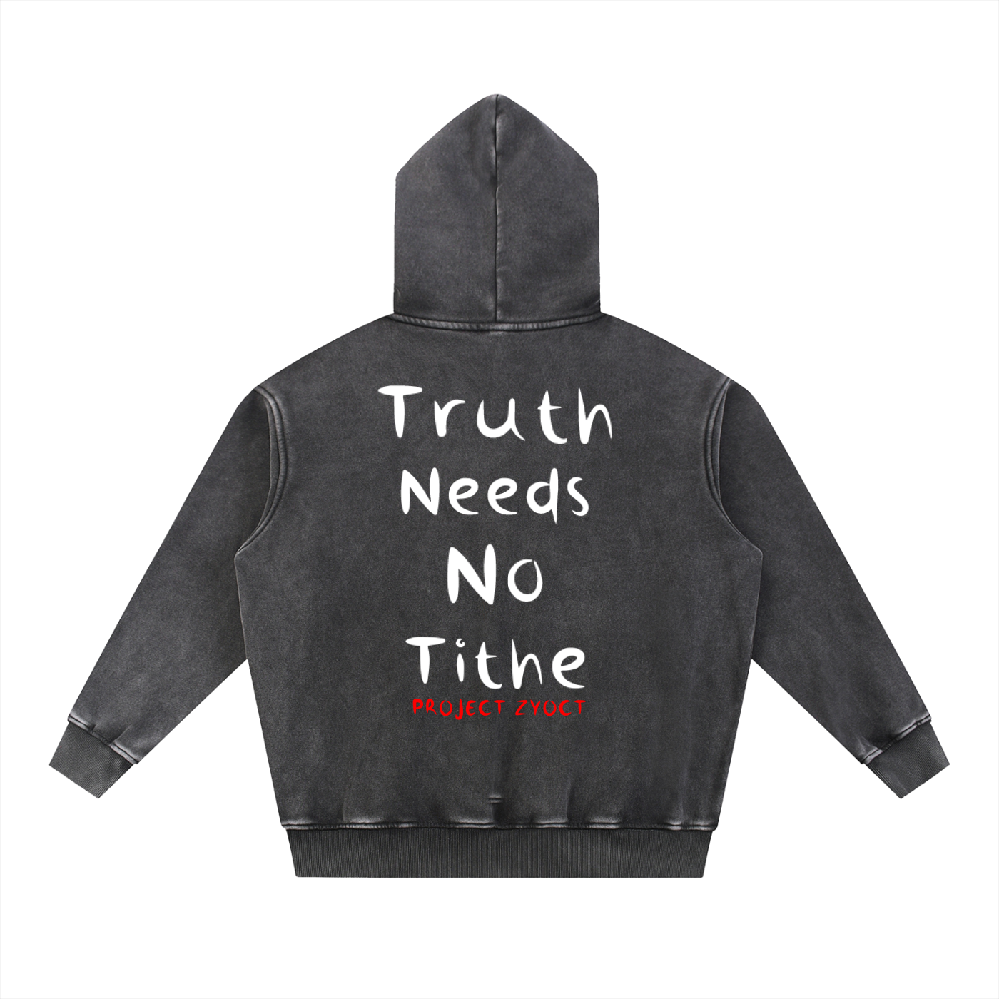 "Truth Needs No Tithe" Snow Wash Oversize Hoodie
