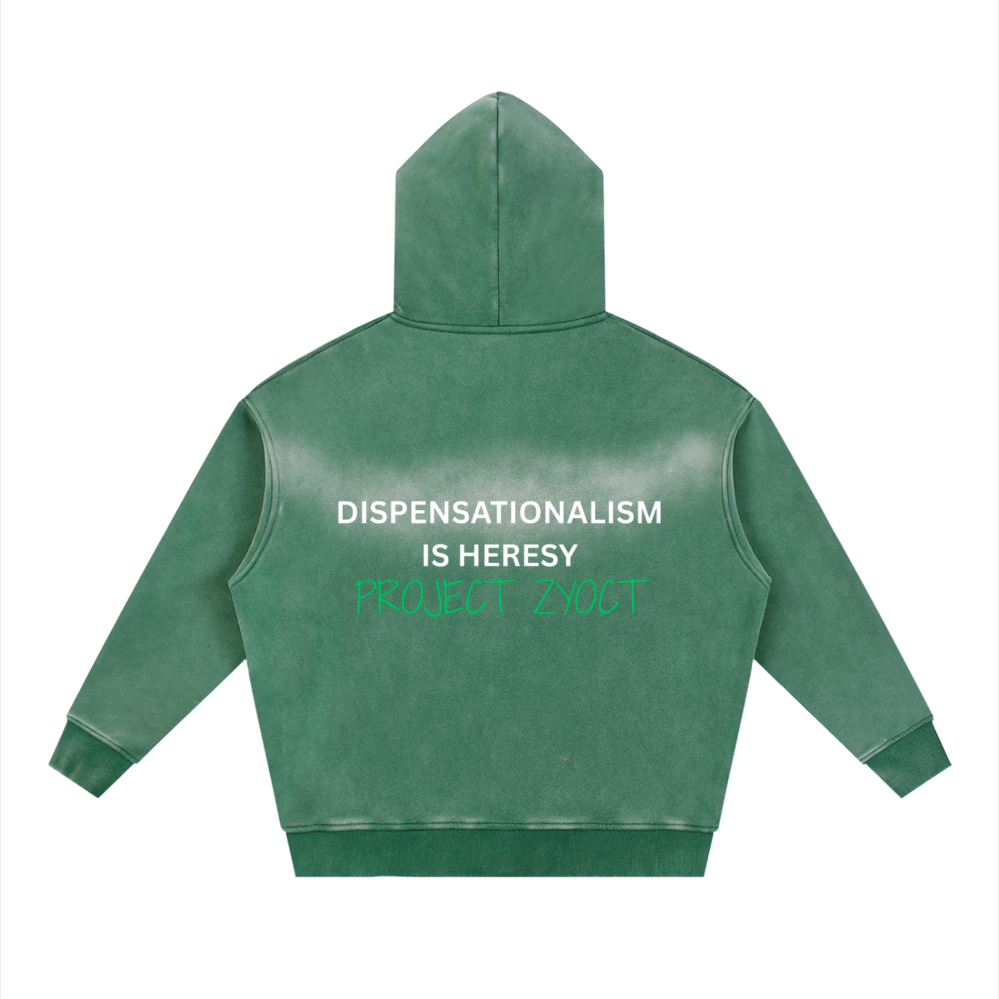 "Dispensationalism is Heresy" faded Zipper Hoodie