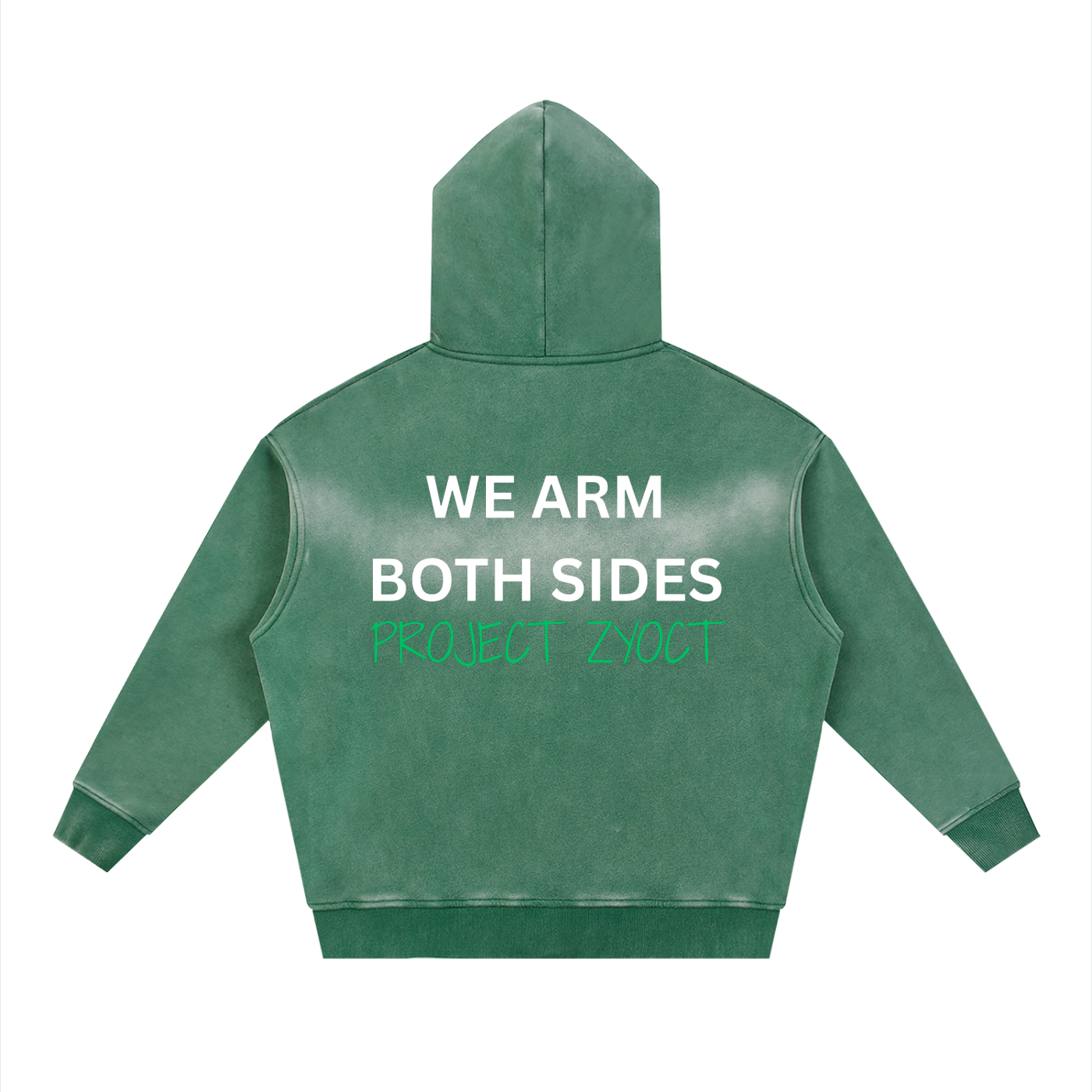 "We Arm Both Sides" faded Zipper Hoodie