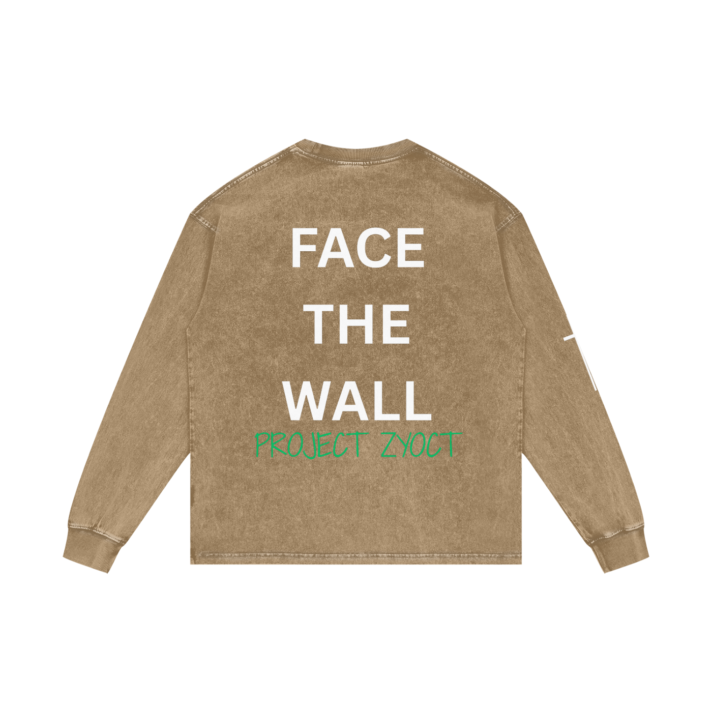 "Face the Wall" Acid Wash Long Sleeve