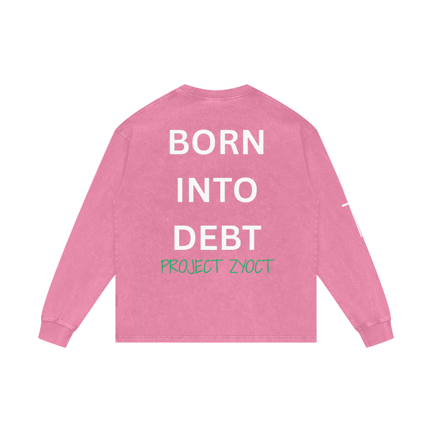"Born Into Debt" Acid Wash Long Sleeve