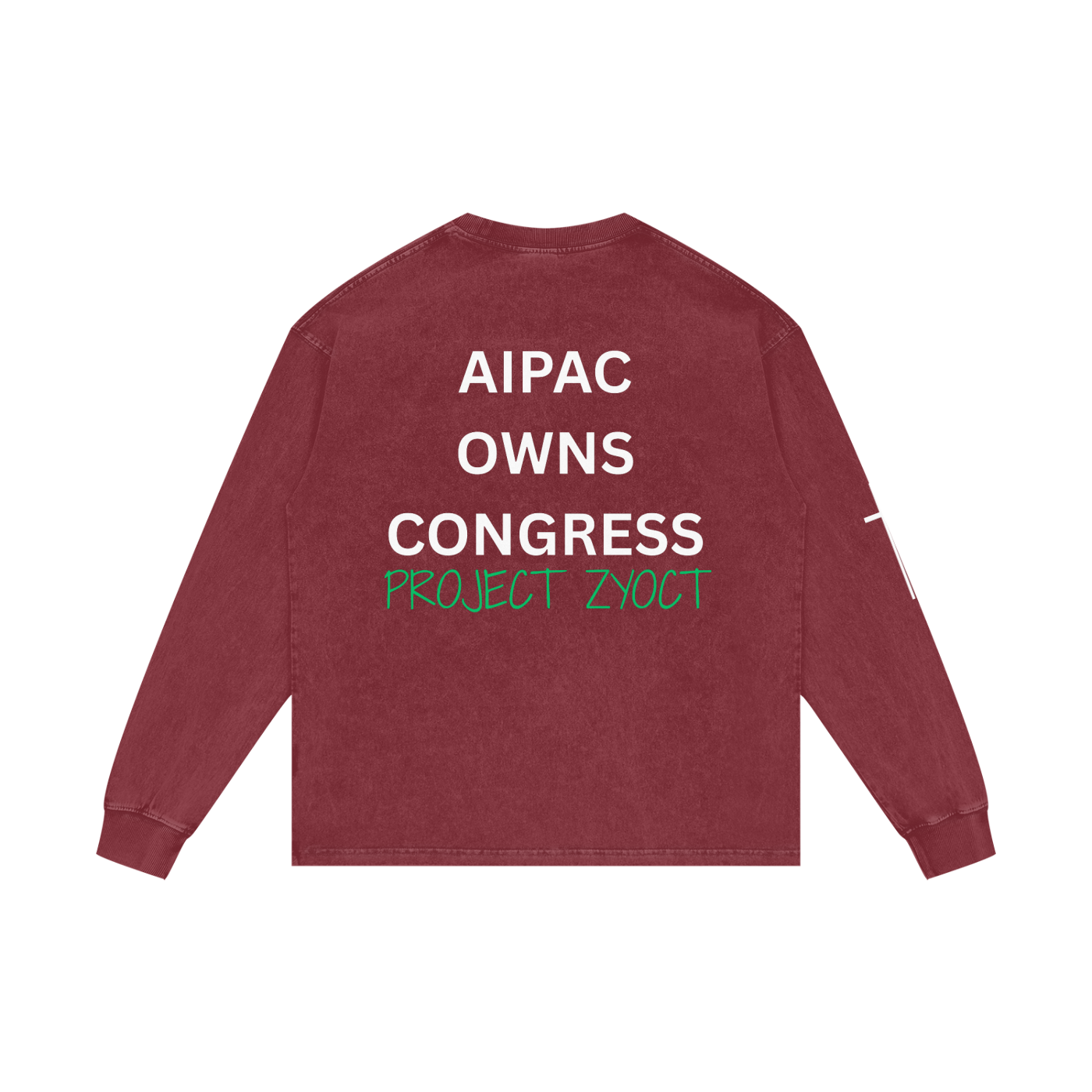 "AIPAC Owns Congress" Acid Wash Long Sleeve