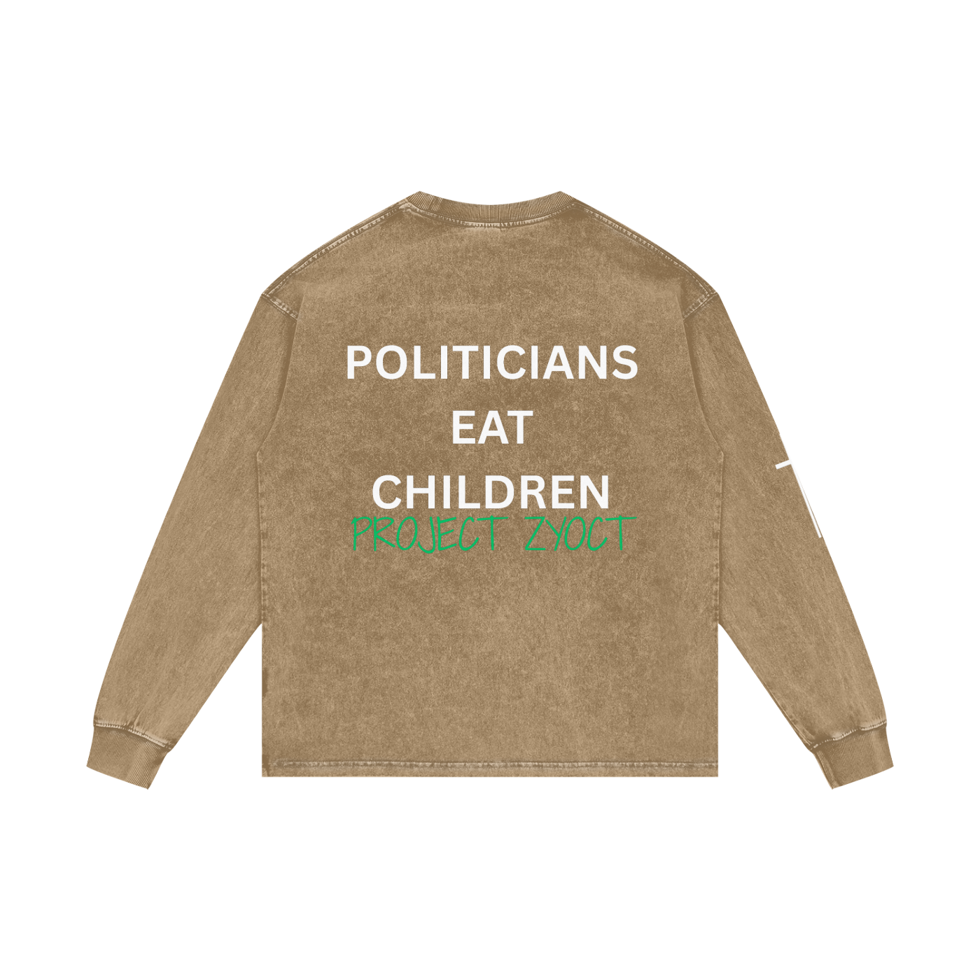 "Politicians Eat Children" Acid Wash Long Sleeve