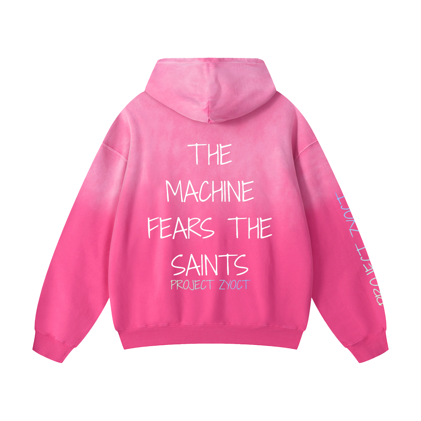 "THE MACHINE FEARS THE SAINTS" Heavyweight Sunfade Oversized Hoodie