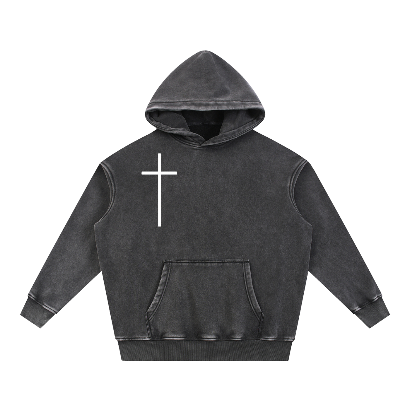 "Lab Meat is Not Real Meat" Snow Wash Oversize Hoodie