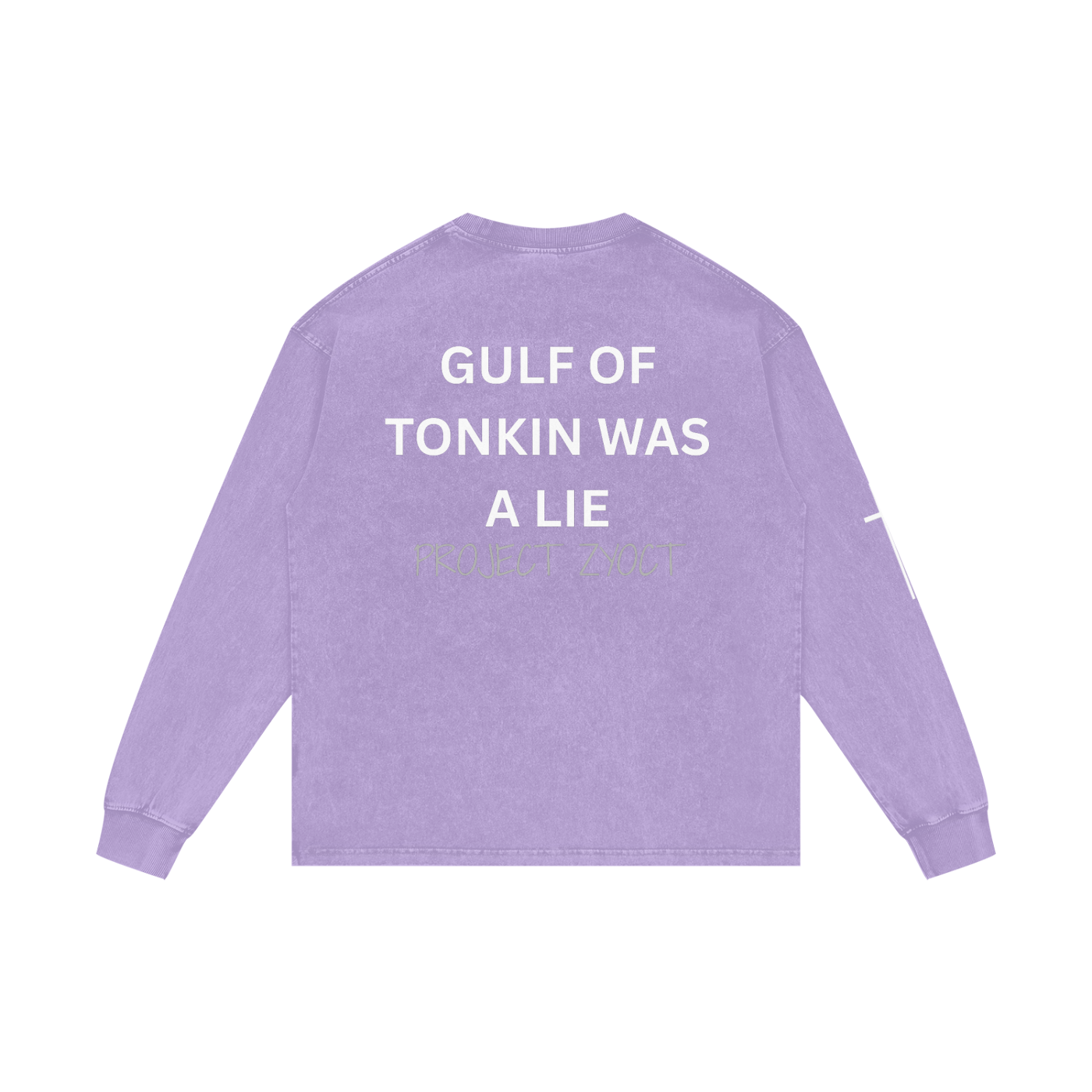 "Gulf of Tonkin Was a Lie" Acid Wash Long Sleeve