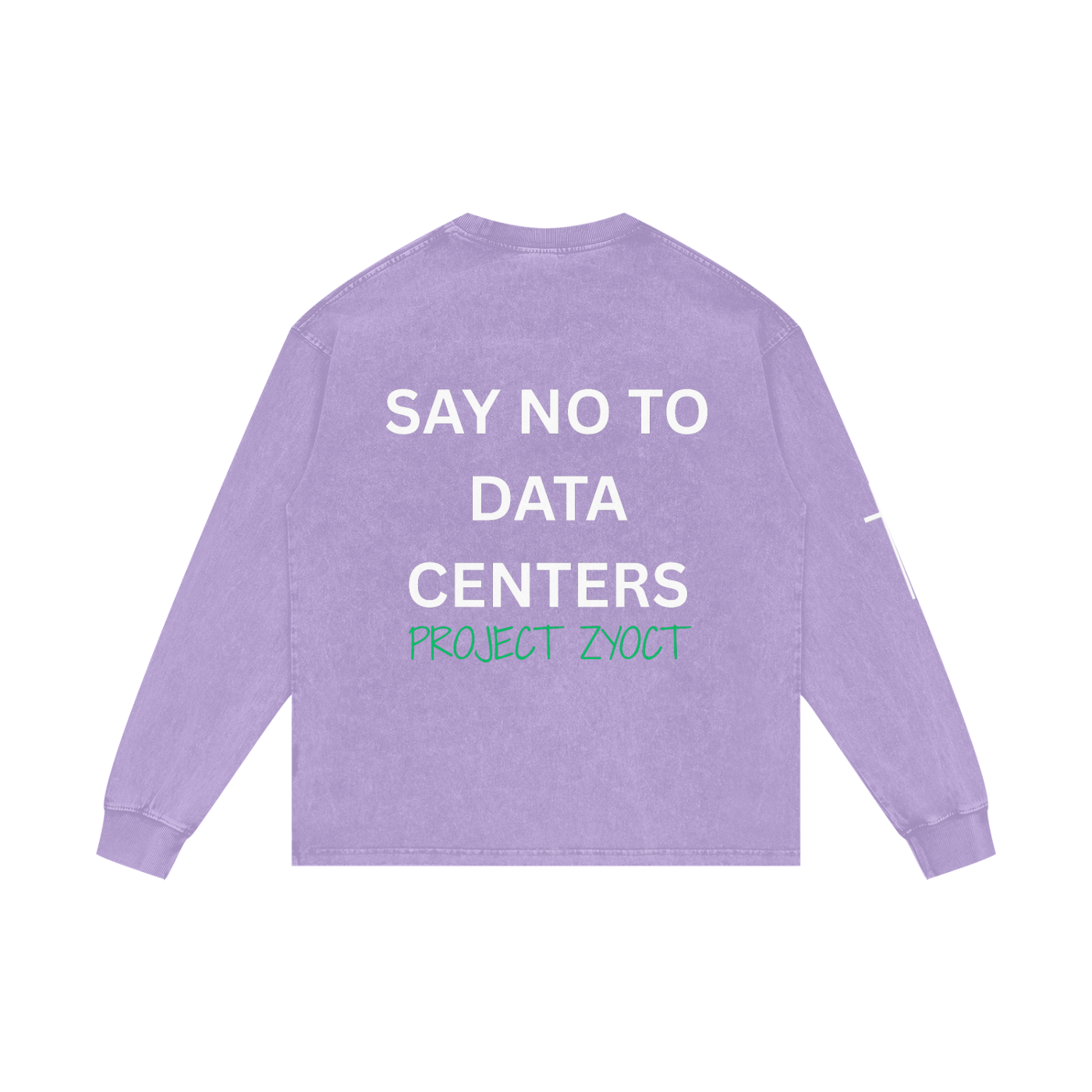 "Say No to Data Centers" Acid Wash Long Sleeve