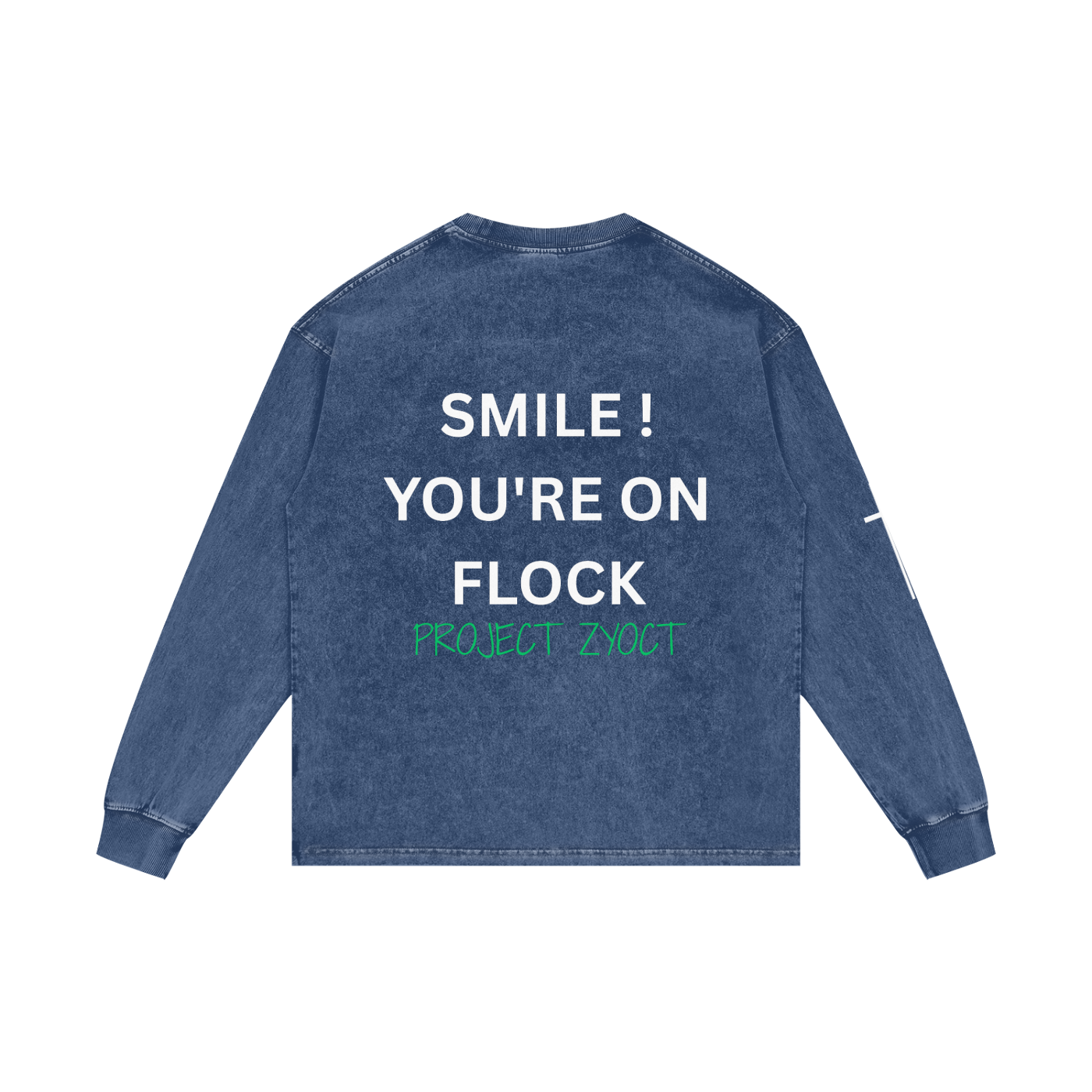 "Smile You're On Flock" Acid Wash Long Sleeve
