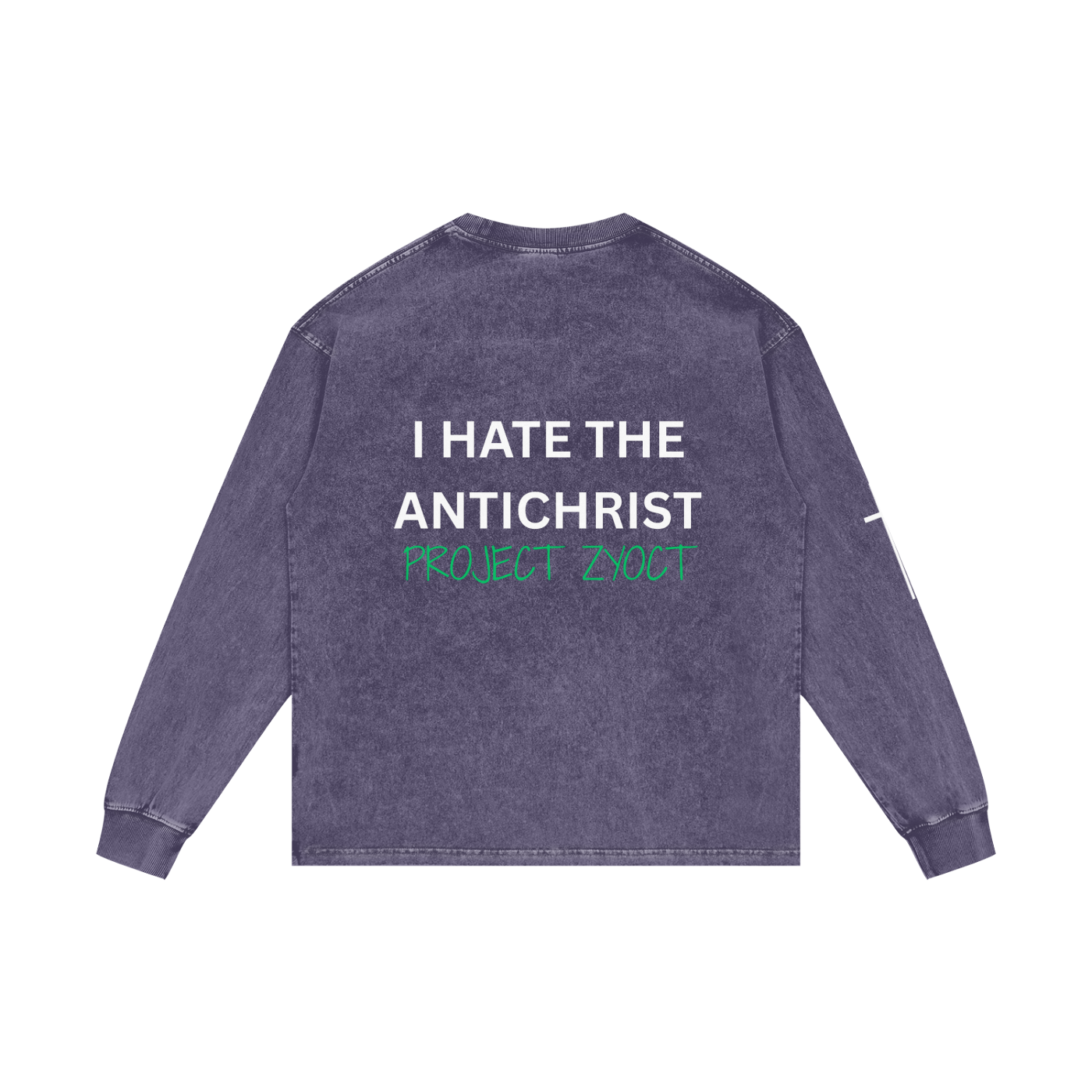 "I Hate the Antichrist" Acid Wash Long Sleeve
