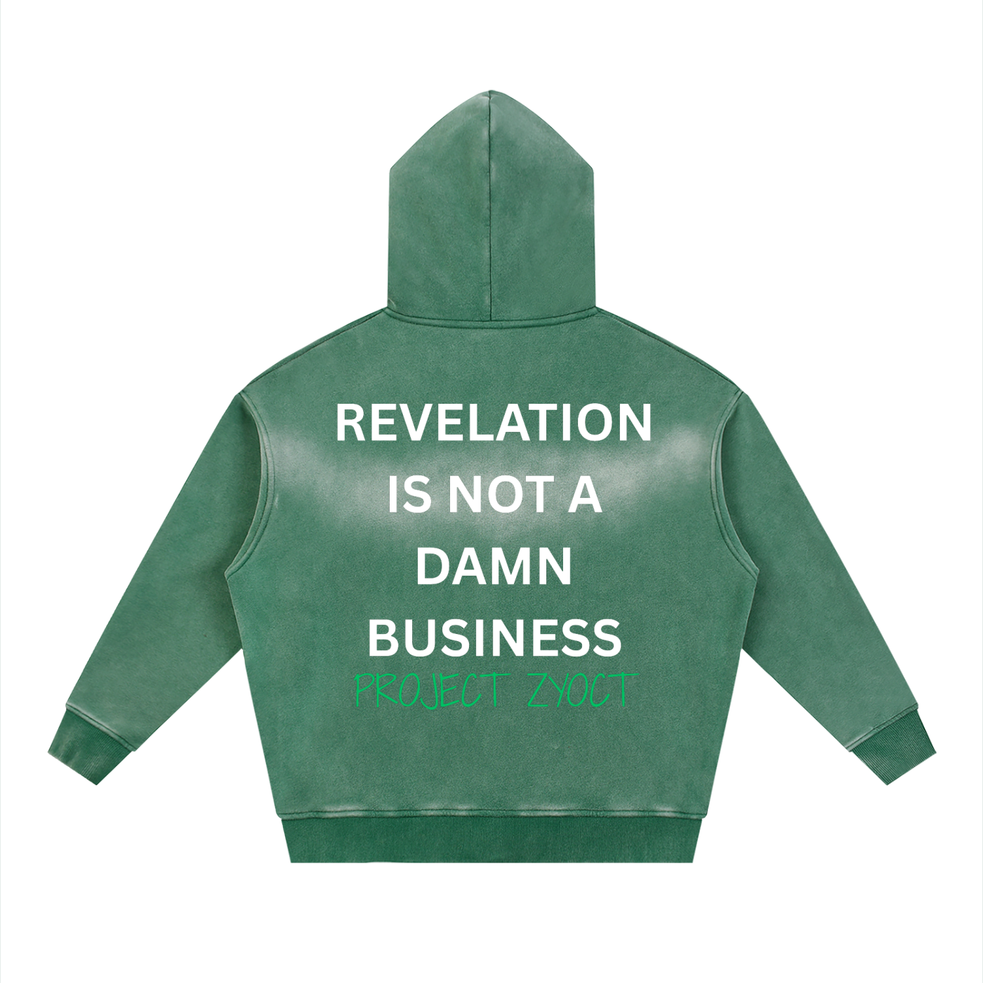 "Revelation is Not a Damn Business" faded Zipper Hoodie