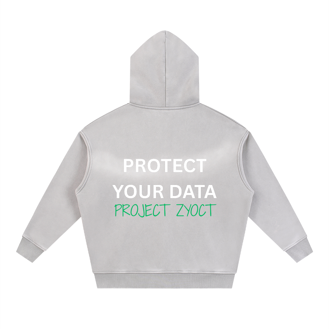 "Protect Your Data" Faded Zipper Hoodie