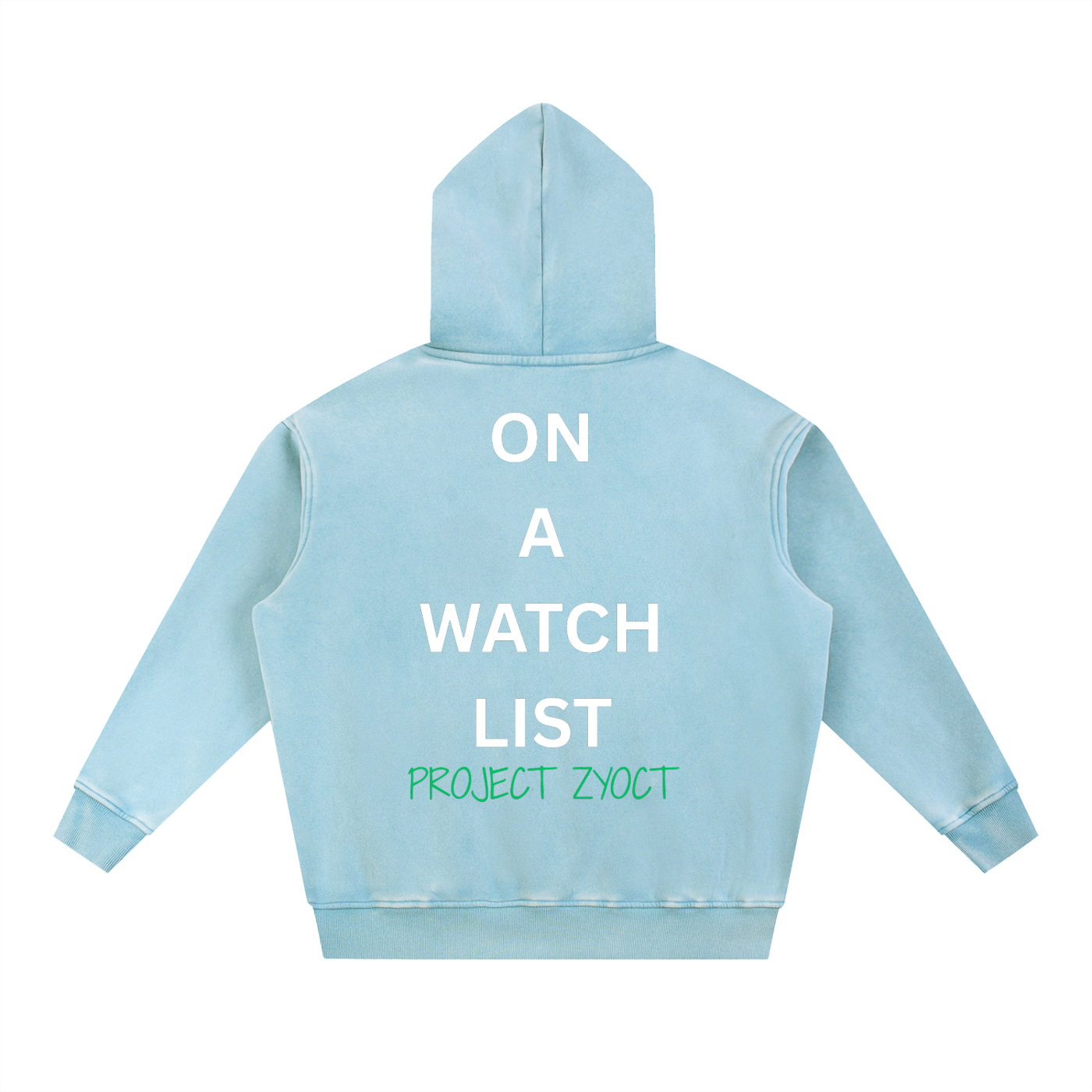"On a watch list" Snow Wash Oversize Hoodie