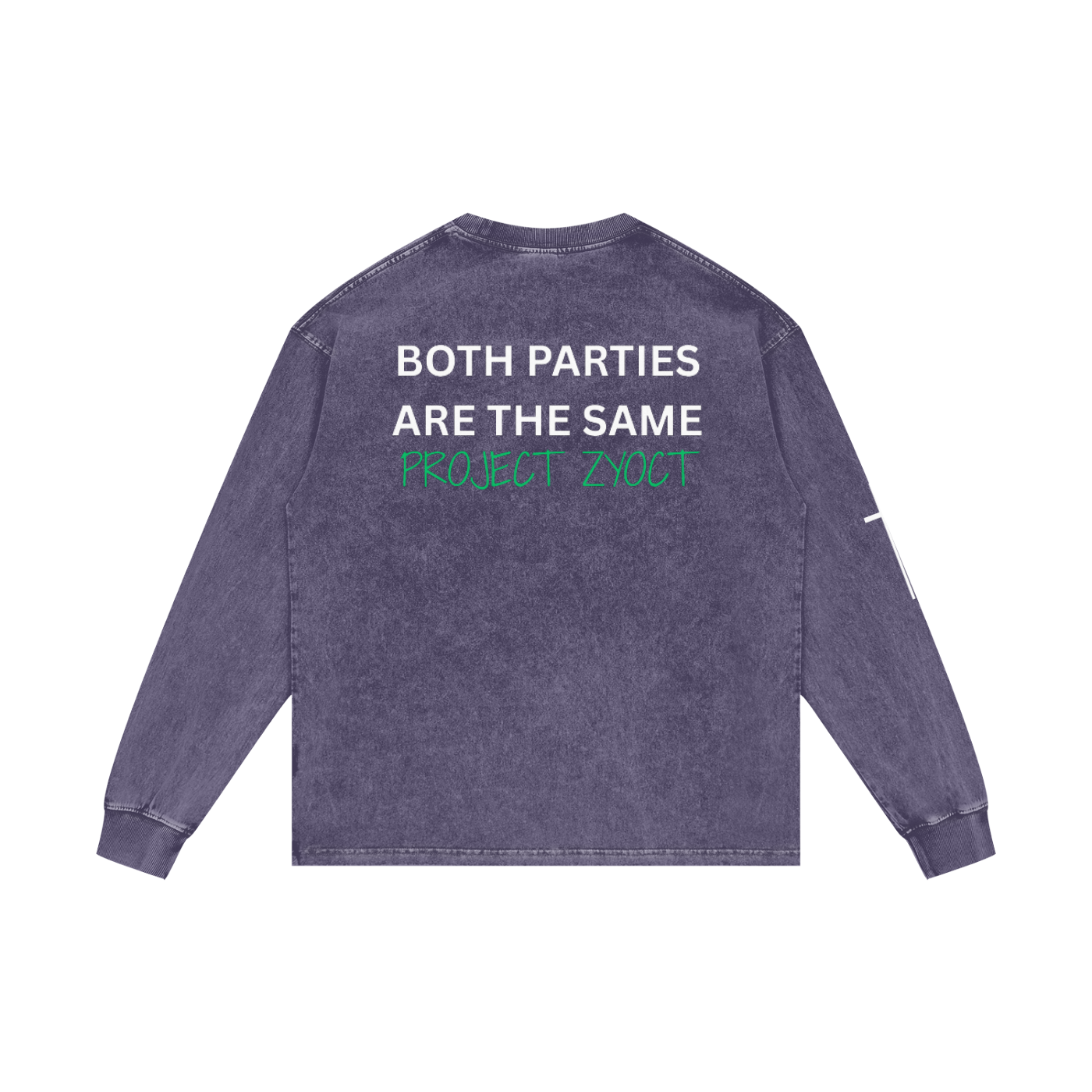 "Both Parties Are the Same" Acid Wash Long Sleeve