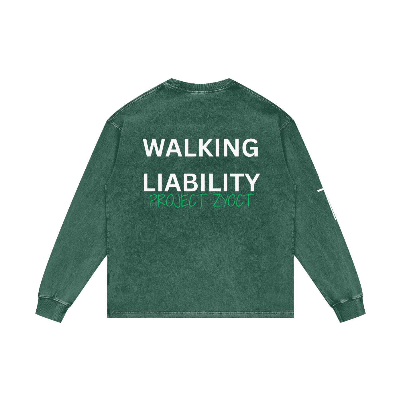 "Walking Liability" Acid Wash Long Sleeve