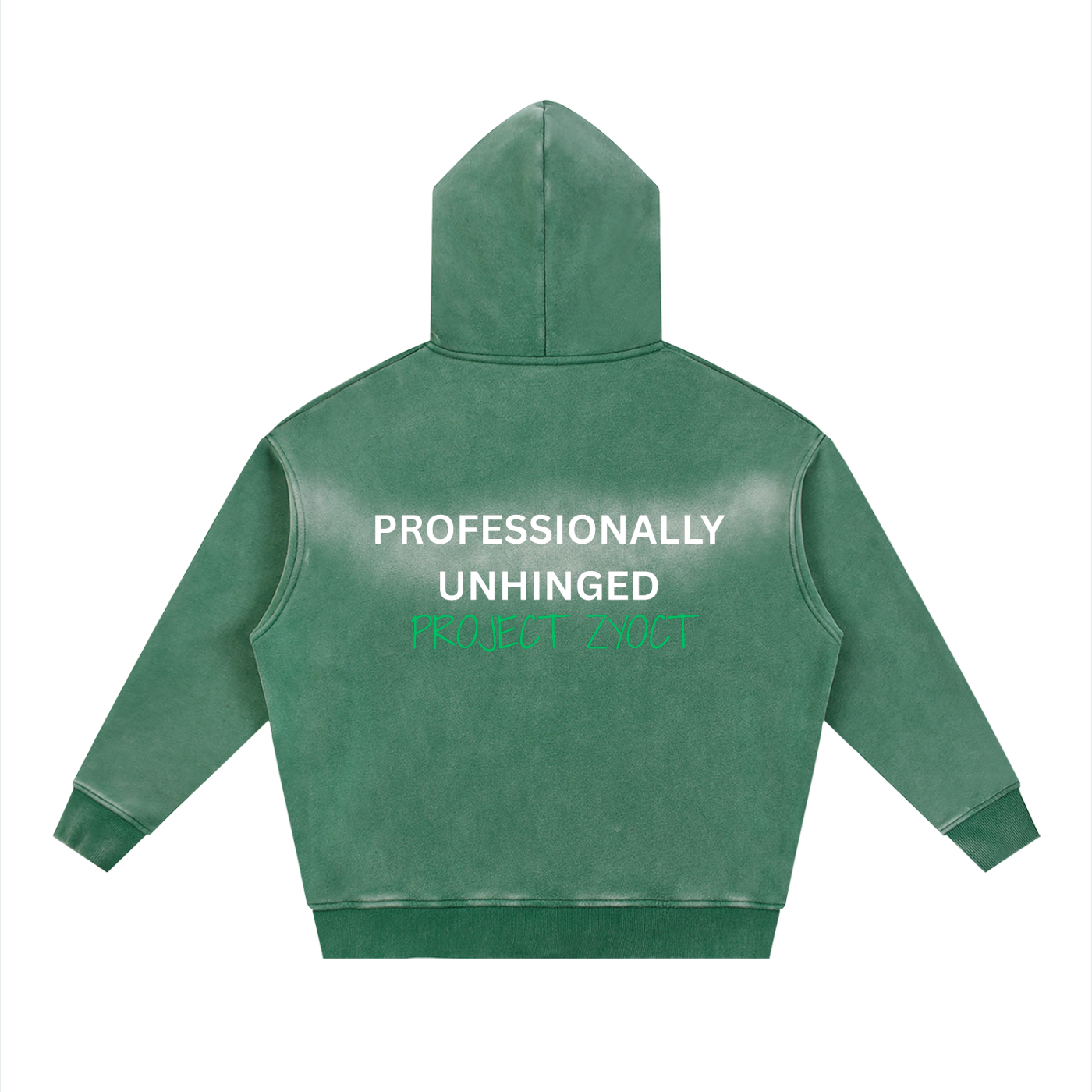 "Professionally Unhinged" Faded Zipper Hoodie