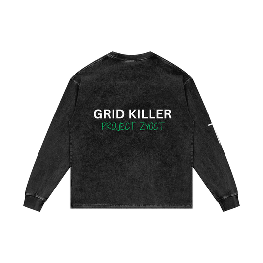 "Grid Killer" Acid Wash Long Sleeve