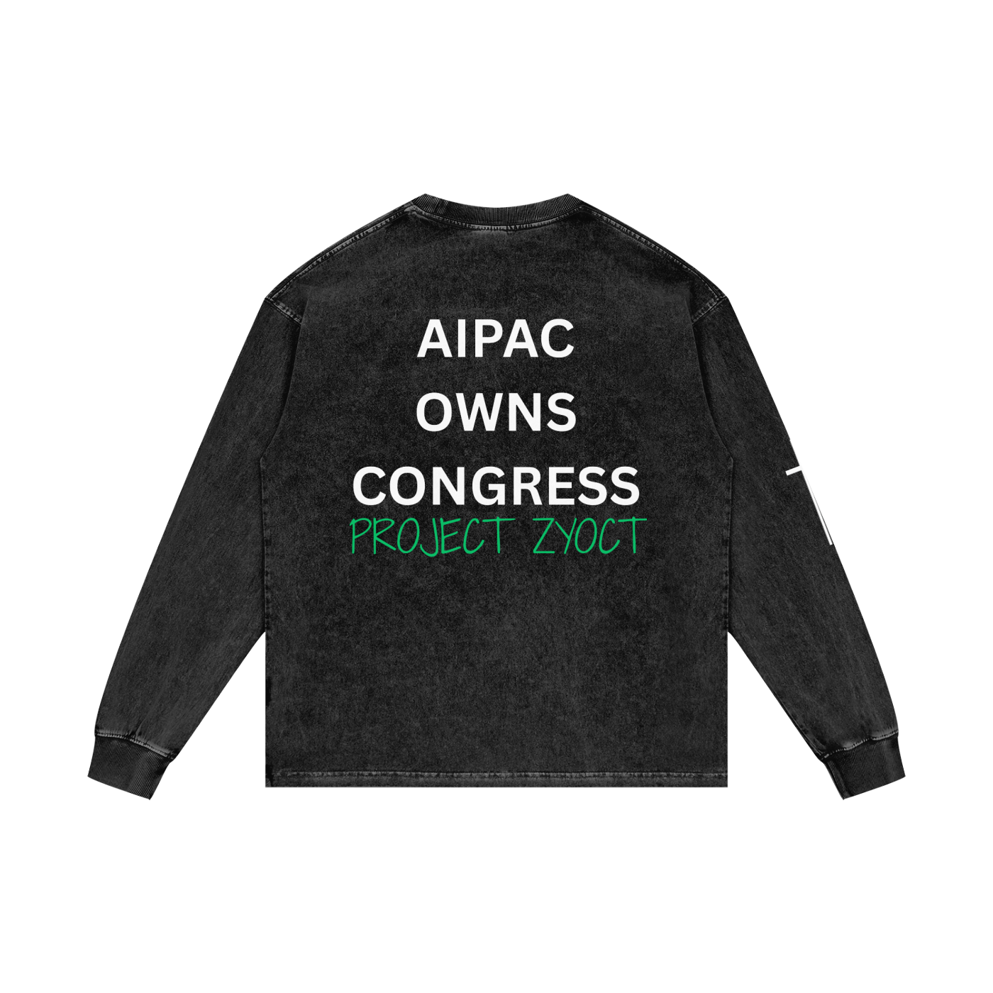 "AIPAC Owns Congress" Acid Wash Long Sleeve