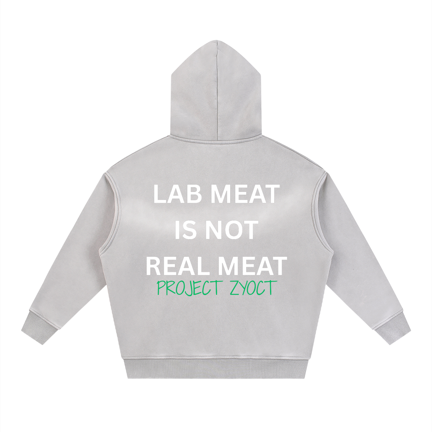 "Lab Meat is Not Real Meat" Faded Zipper Hoodie