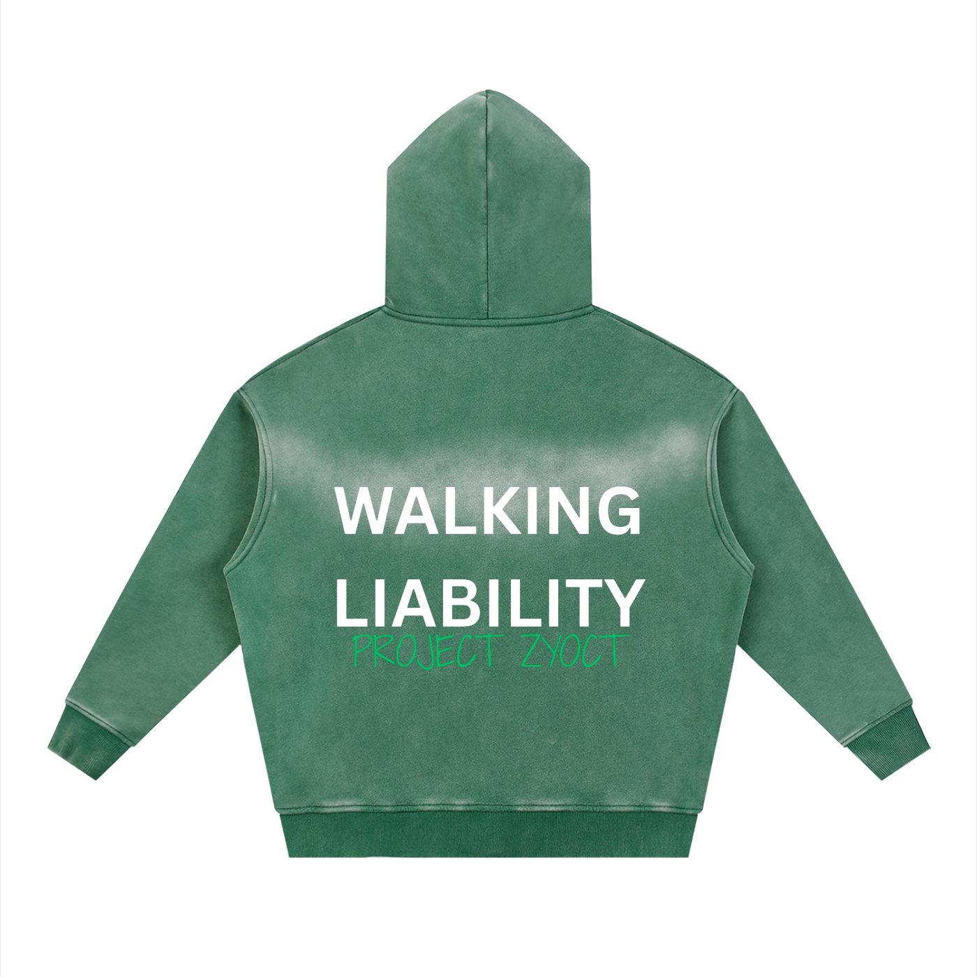 "Walking Liability" Faded Zipper Hoodie