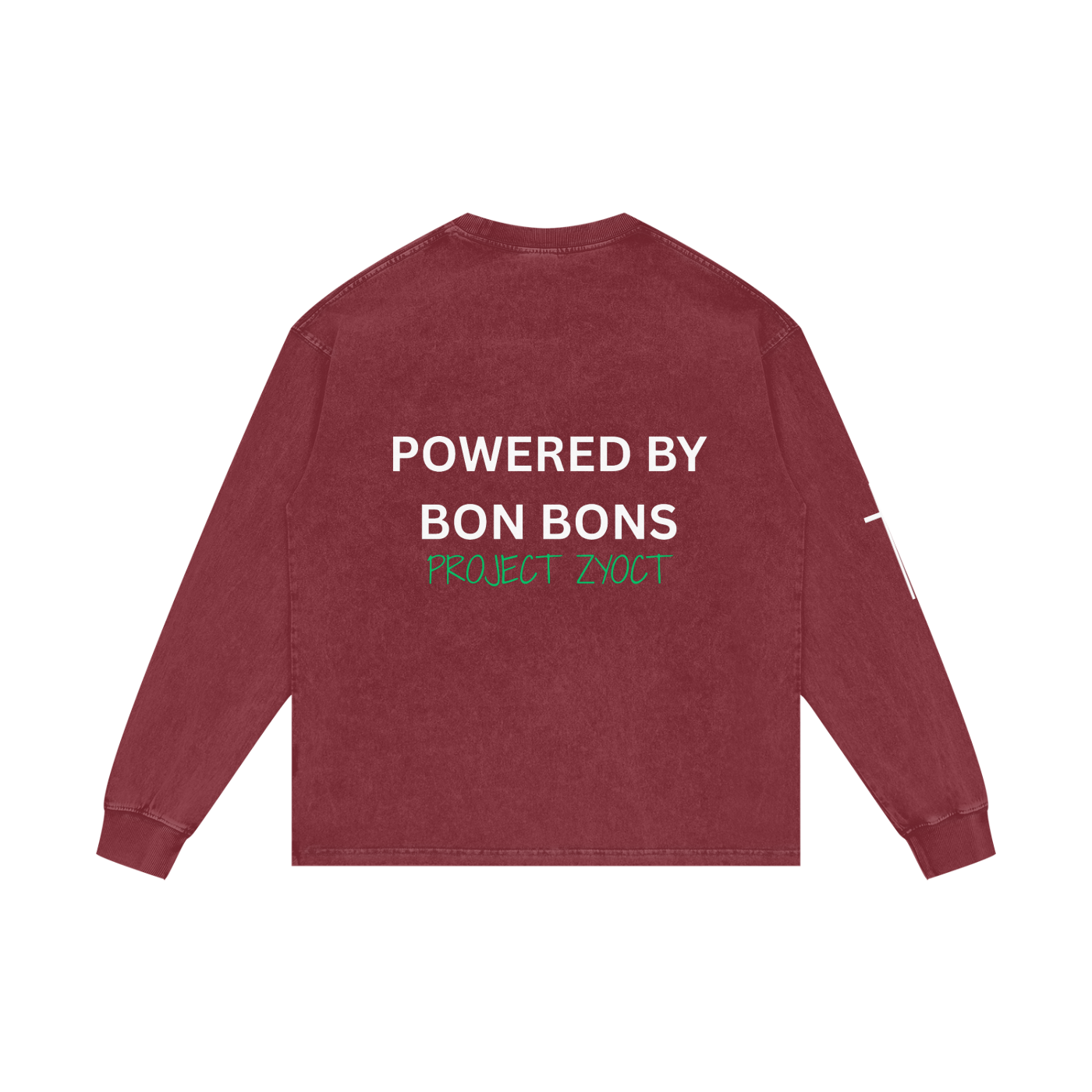 "Powered by Bon Bons" Acid Wash Long Sleeve