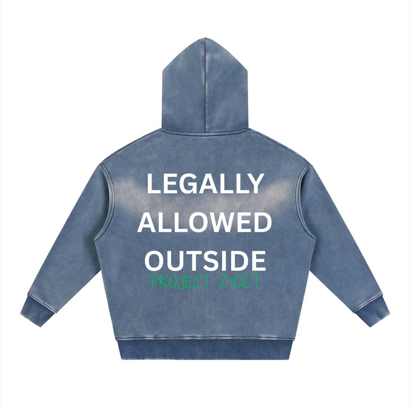 "Legally Allowed Outside" Faded Zipper Hoodie