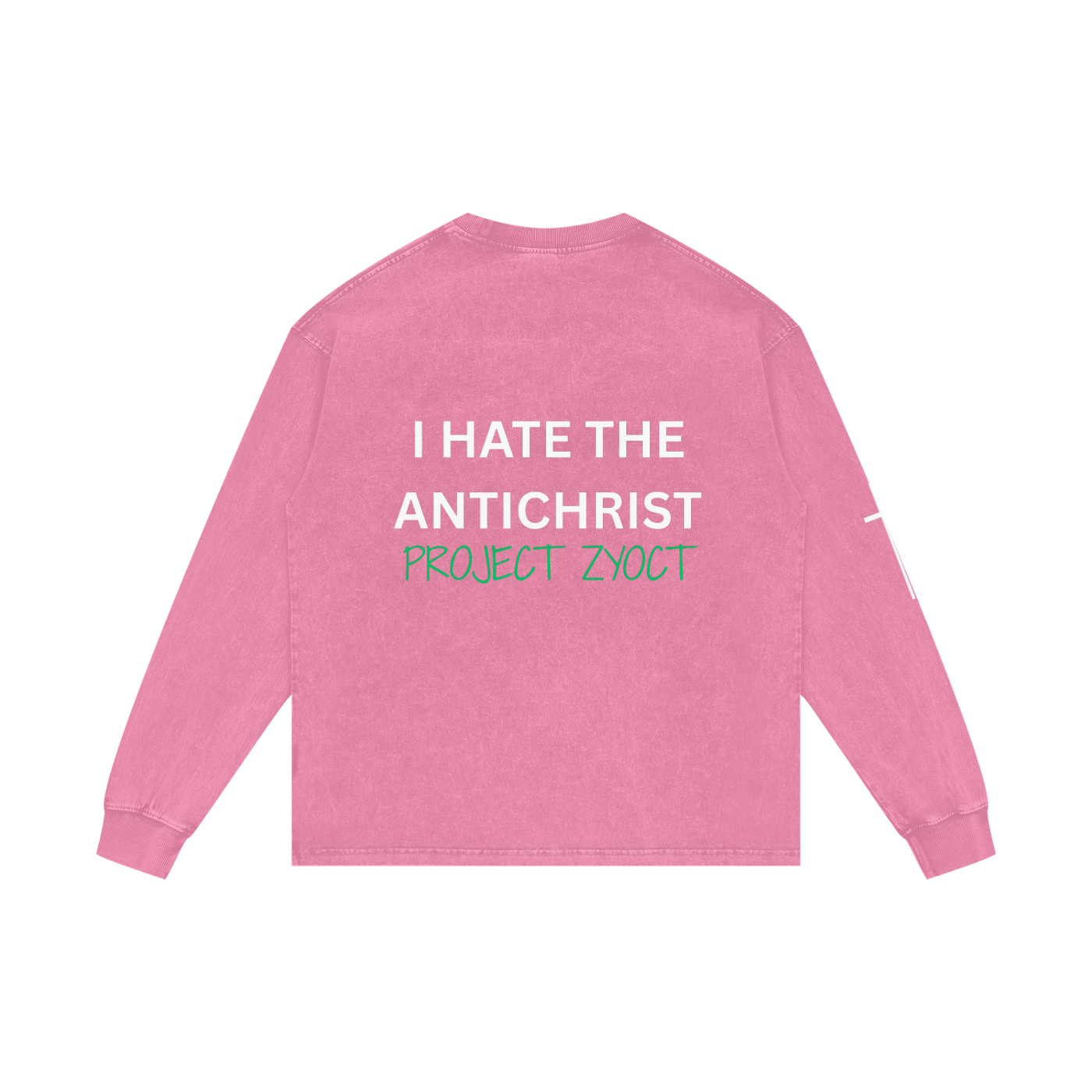 "I Hate the Antichrist" Acid Wash Long Sleeve