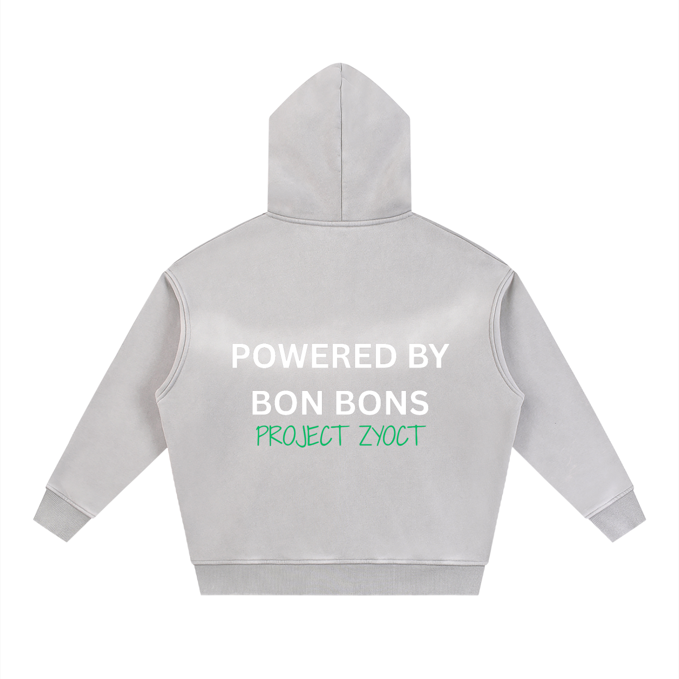 "Powered by Bon Bons" Faded Zipper Hoodie