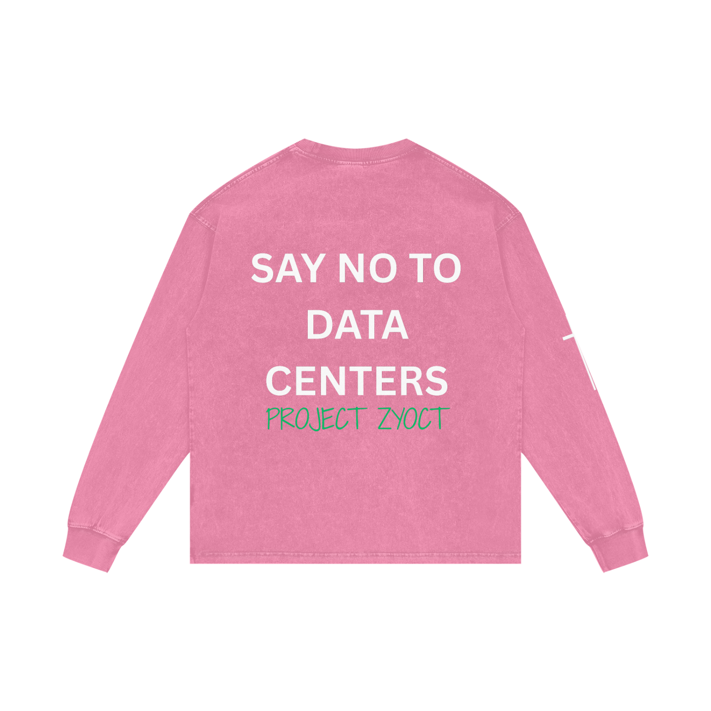 "Say No to Data Centers" Acid Wash Long Sleeve