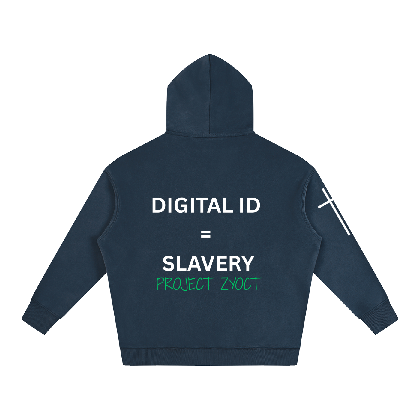"Digital ID = Slavery" Oversize Hoodie
