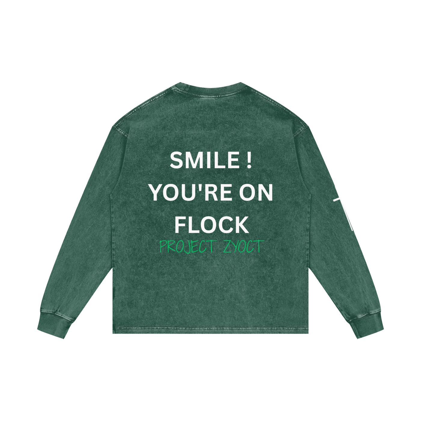 "Smile You're On Flock" Acid Wash Long Sleeve