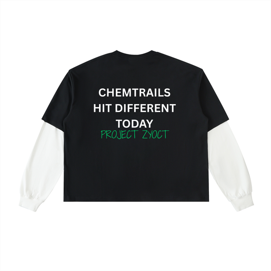 "Chemtrails Hit Different Today" Layered Shirt