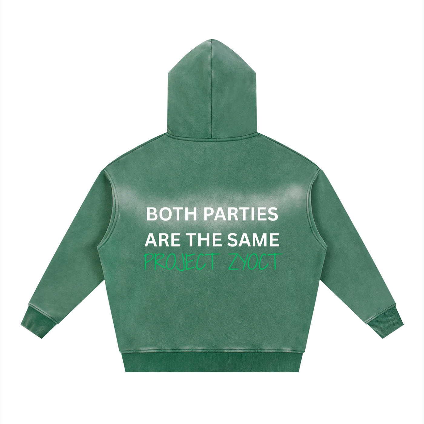 "Both Parties Are the Same" faded Zipper Hoodie