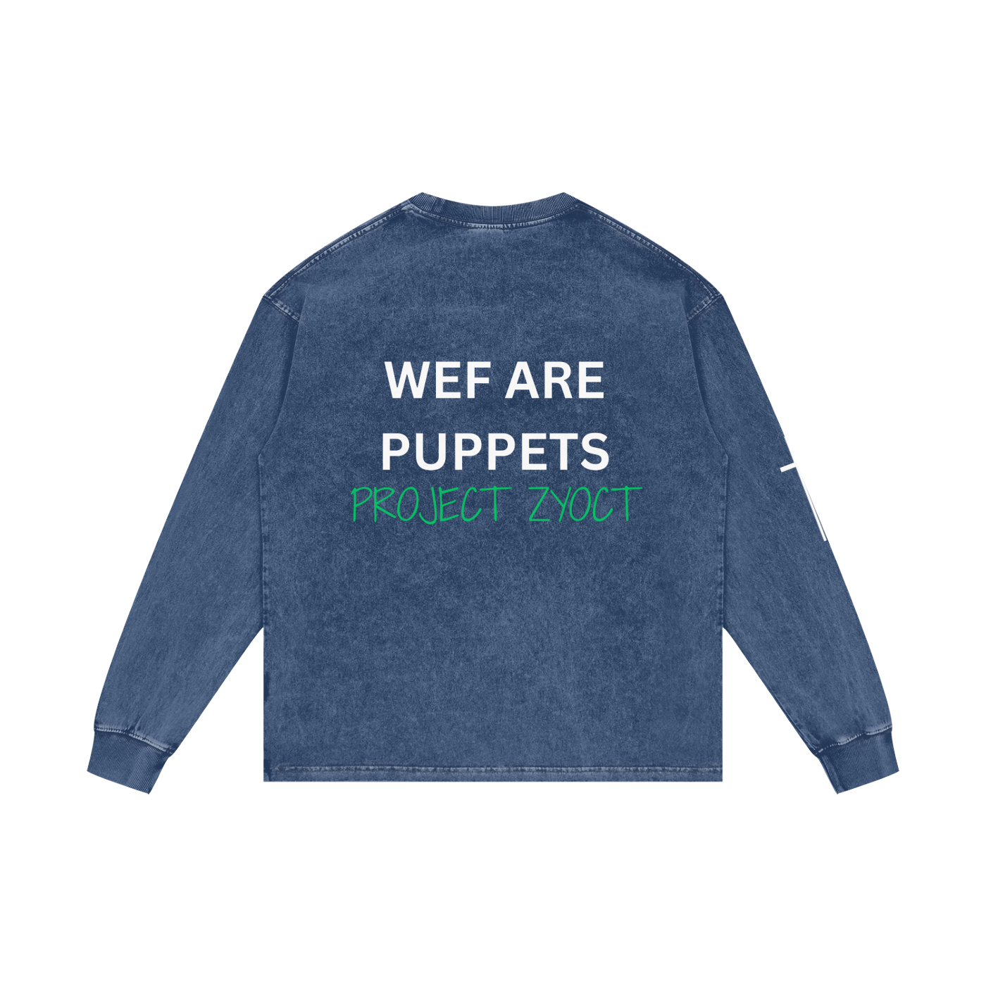 "WEF Are Puppets" Acid Wash Long Sleeve