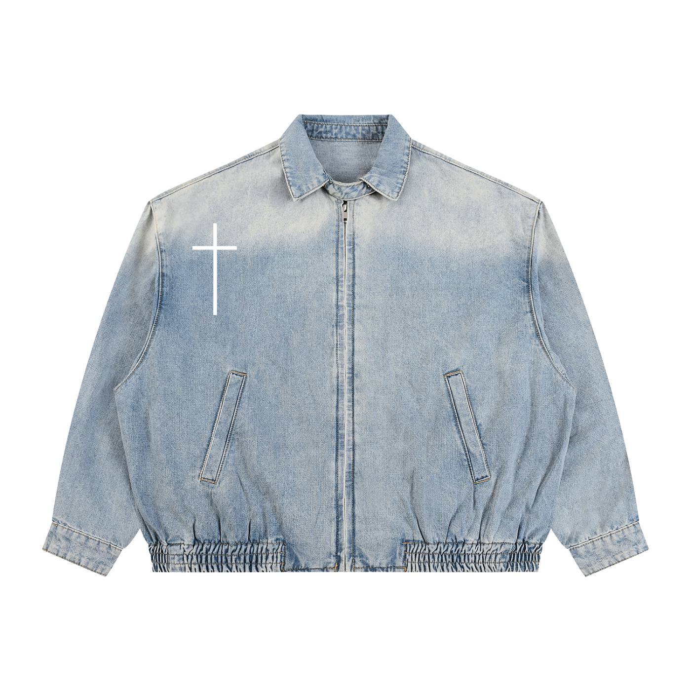 Simple Cross Denim Jacket