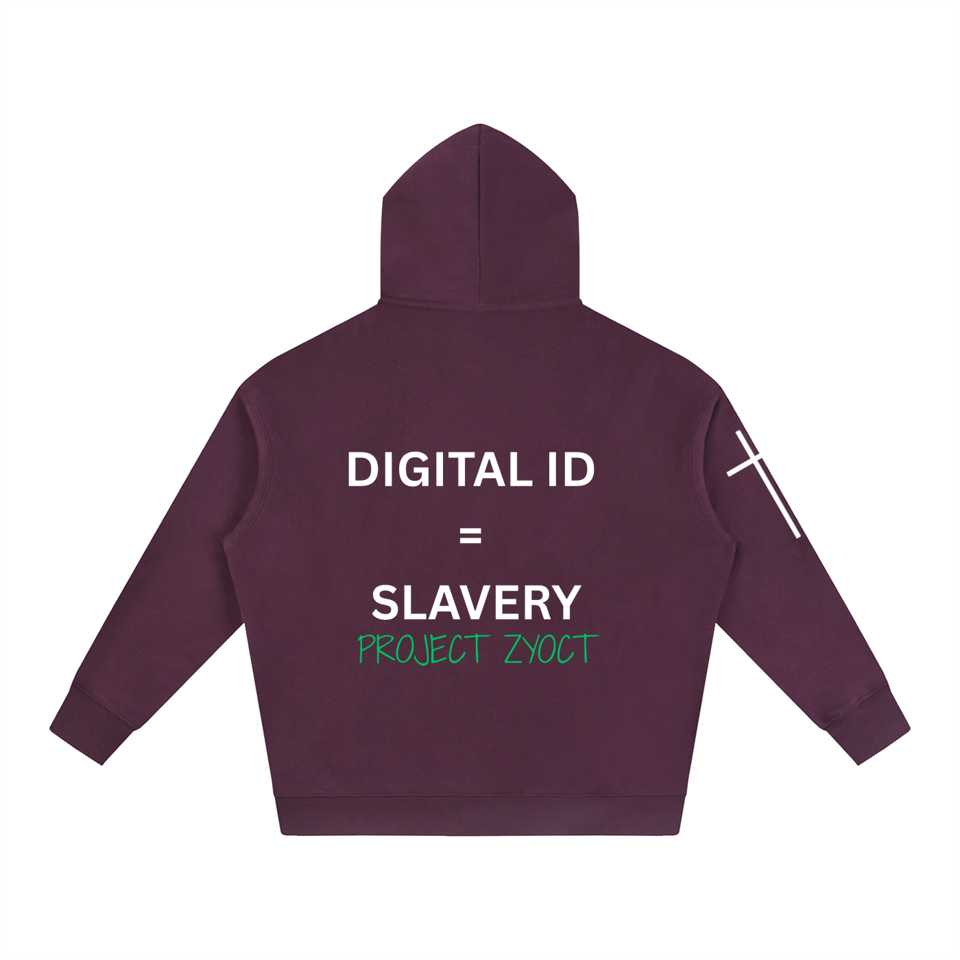 "Digital ID = Slavery" Oversize Hoodie