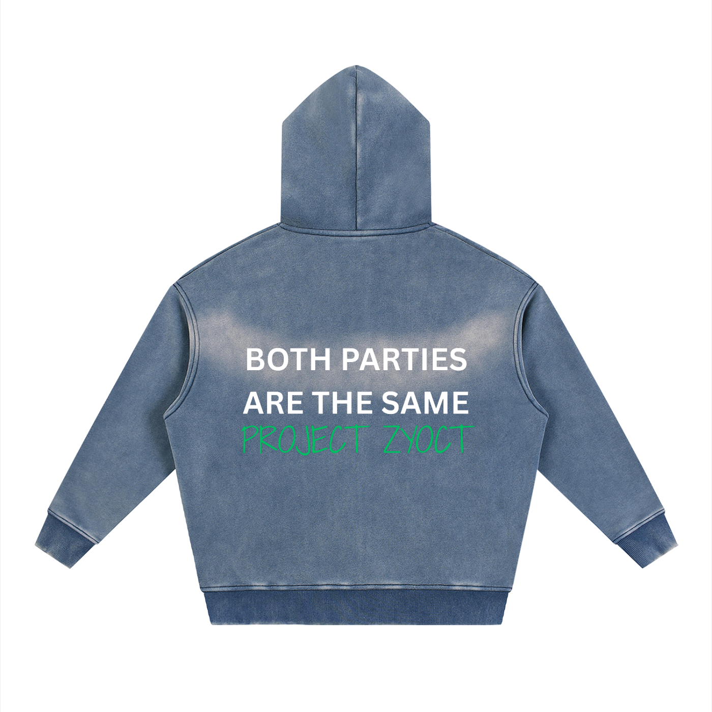 "Both Parties Are the Same" faded Zipper Hoodie
