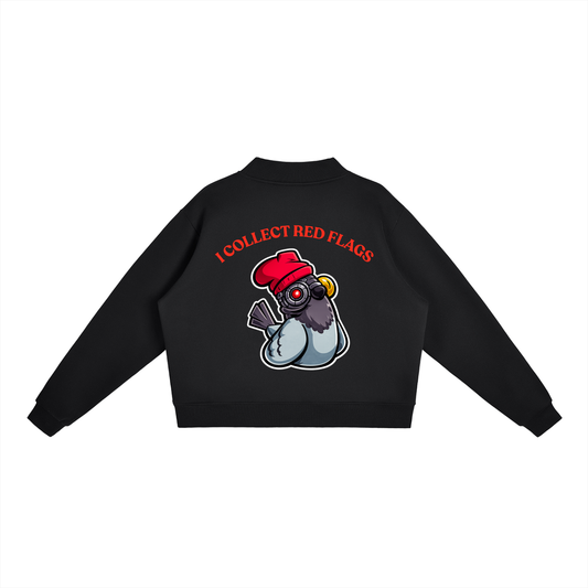"RED FLAGS" Mock-Neck Crew Sweatshirt
