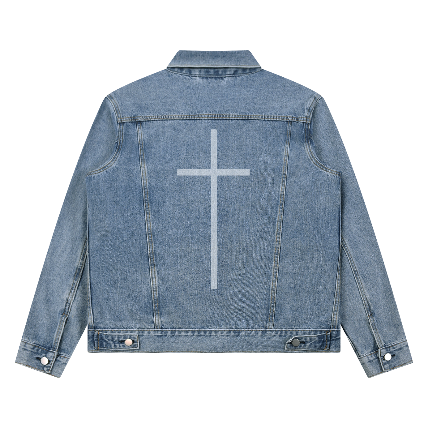 Simple Cross Vintage Denim Jacket