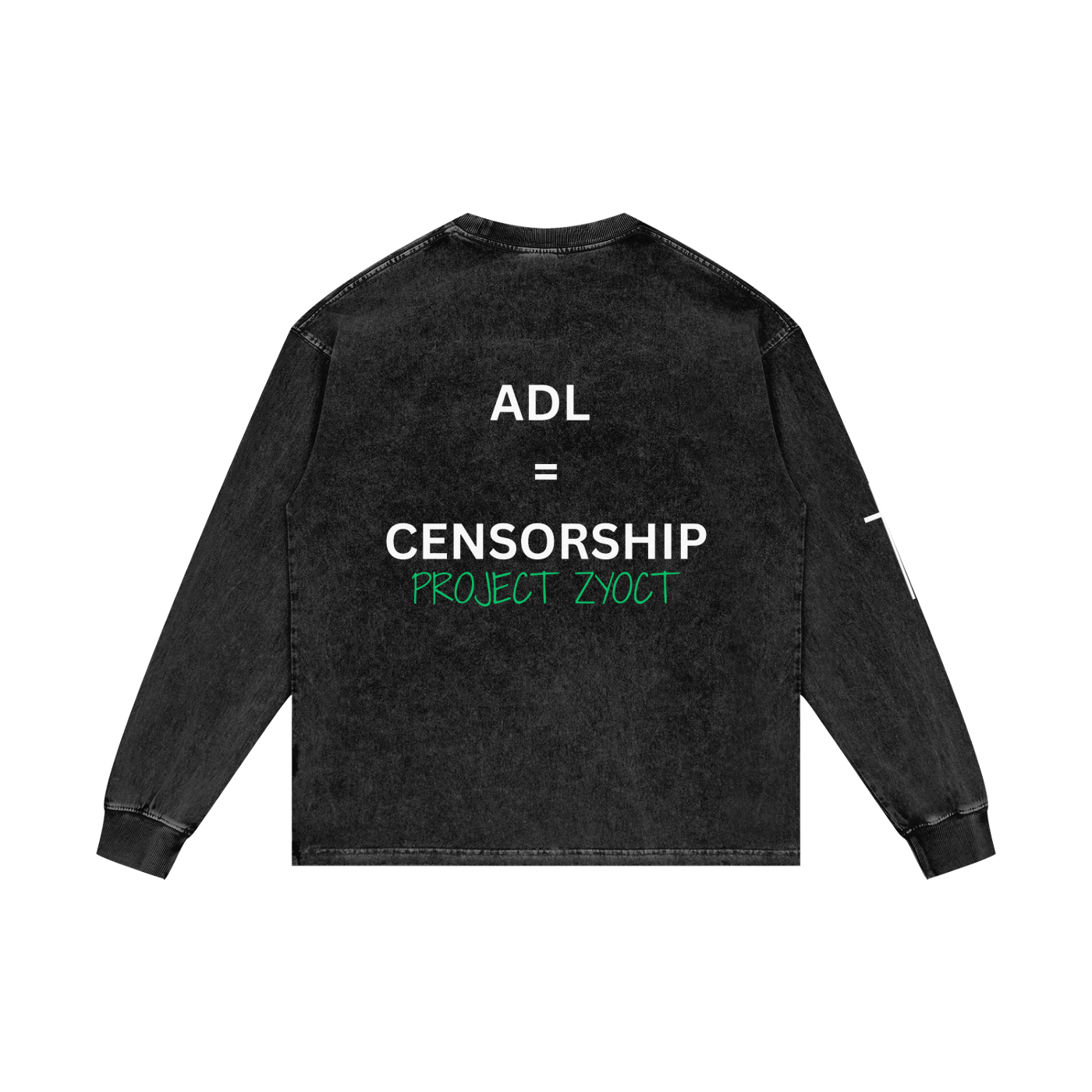 "ADL = Censorship" Acid Wash Long Sleeve