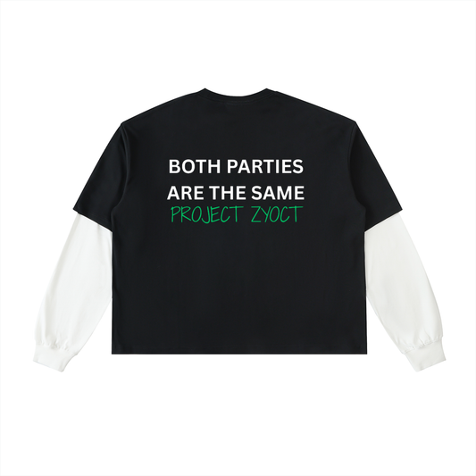 "Both Parties Are the Same" Layered Shirt