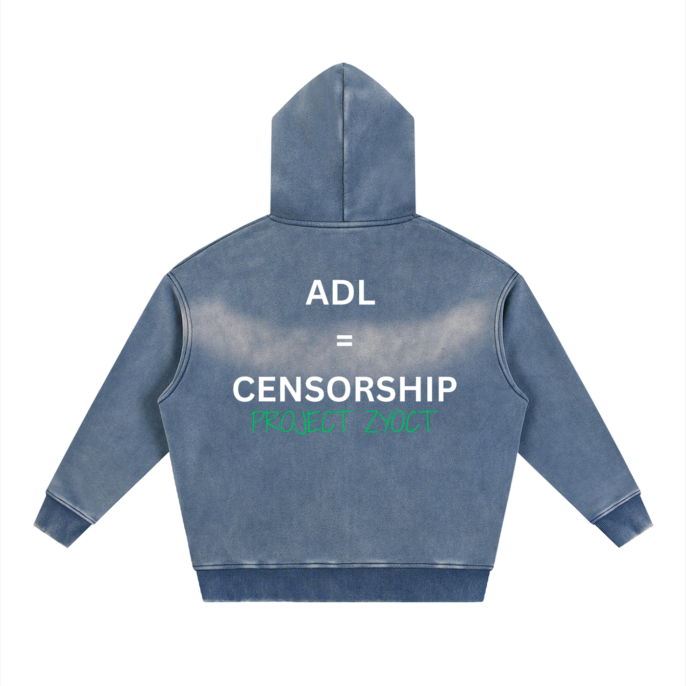 "ADL = Censorship" faded Zipper Hoodie